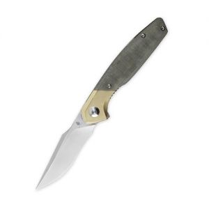 Kizer Manganas Grazioso Liner Lock Knife Green&Brass V4572N2 (3.3" Satin)