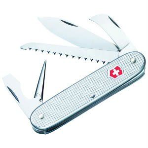 Victorinox-53953 Pioneer Harvester Swiss Army Silver Alox Knife - Multi Tool Knife - Folding Pocket Knife - With Screw Driver - Reamer Included